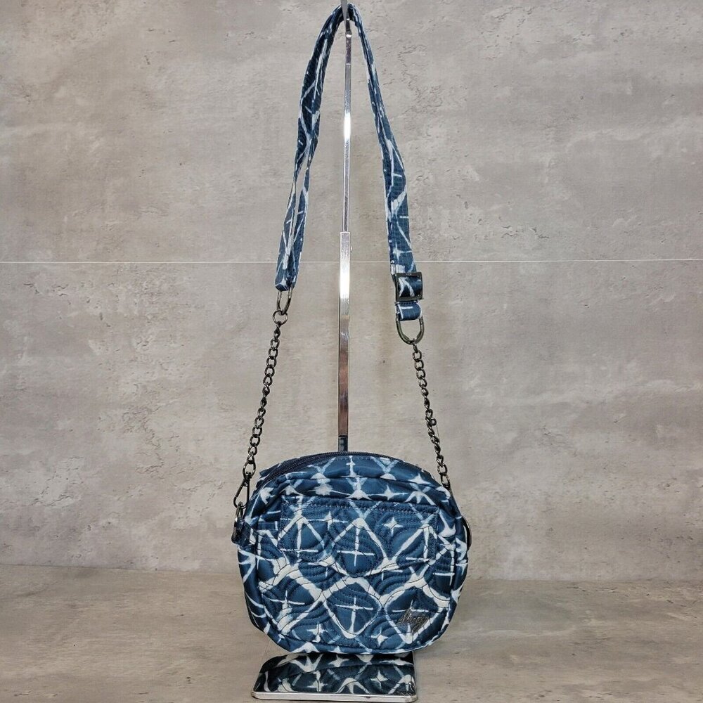LUG Purse Swing Convertible Crossbody Belt Bag Blue Quilted RFID Travel